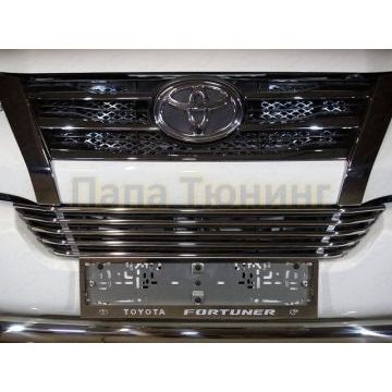 Рамка номерного знака комплект ТСС для Toyota Fortuner 2017-2019 Рамка номерного знака комплект ТСС для Toyota Fortuner 2017-2019
