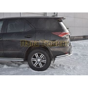 Защита задняя двойные уголки d57-d42 РусСталь для Toyota Fortuner 2017-
