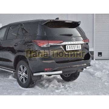 Защита задняя уголки d57 РусСталь для Toyota Fortuner 2017-