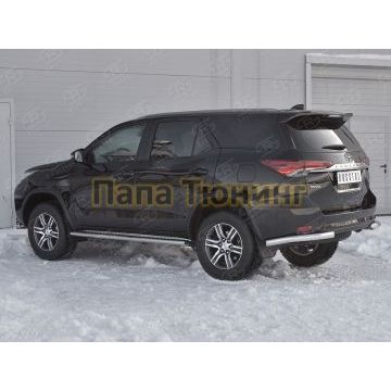 Защита задняя уголки d57 РусСталь для Toyota Fortuner 2017-