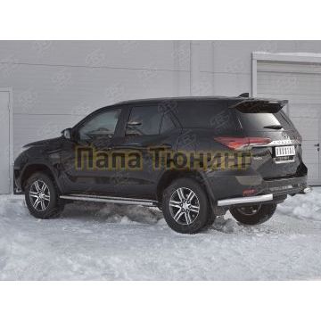 Защита задняя уголки d76 РусСталь для Toyota Fortuner 2017-