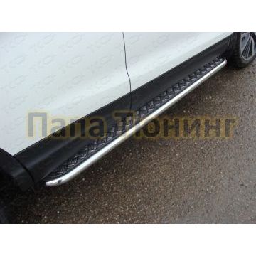 Пороги с площадкой алюминиевый лист 42 мм ТСС для Nissan Qashqai 2015-2019 Пороги с площадкой алюминиевый лист 42 мм ТСС для Nissan Qashqai 2015-2019