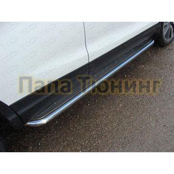 Пороги с площадкой нержавеющий лист 42 мм ТСС для Nissan Qashqai 2015-2019 Пороги с площадкой нержавеющий лист 42 мм ТСС для Nissan Qashqai 2015-2019