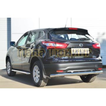Защита заднего бампера d57 РусСталь для Nissan Qashqai 2014-2019