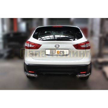 Защита задняя уголки 60 мм ALFeco для Nissan Qashqai (ВСЕ) 2014-2019