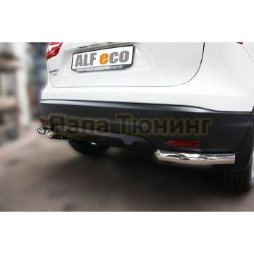 Защита задняя уголки 60 мм ALFeco для Nissan Qashqai (ВСЕ) 2014-2019