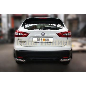 Защита задняя уголки 60 мм ALFeco для Nissan Qashqai (ВСЕ) 2014-2019