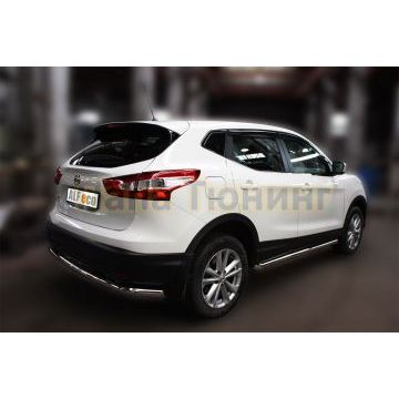 Защита заднего бампера 60 мм ALFeco для Nissan Qashqai (ВСЕ) 2014-2019