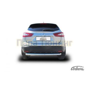 Защита заднего бампера 76 мм Slitkoff для Nissan Qashqai 2014-2019 Защита заднего бампера 76 мм Slitkoff для Nissan Qashqai 2014-2019