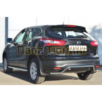 Защита заднего бампера d42 РусСталь для Nissan Qashqai 2014-2019