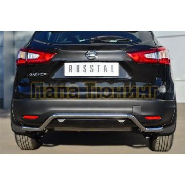 Защита заднего бампера d42 РусСталь для Nissan Qashqai 2014-2019