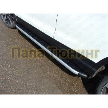 Пороги алюминиевые ТСС с накладкой для Nissan Qashqai 2015-2019 Пороги алюминиевые ТСС с накладкой для Nissan Qashqai 2015-2019