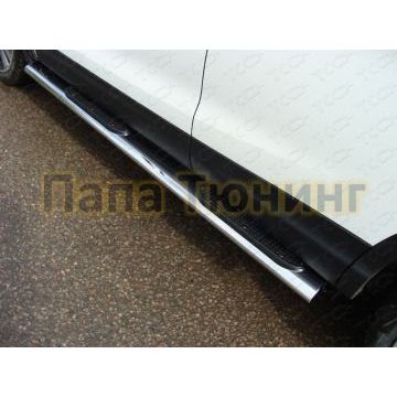 Пороги труба овальная с накладками 120х60 мм ТСС для Nissan Qashqai 2015-2019 Пороги труба овальная с накладками 120х60 мм ТСС для Nissan Qashqai 2015-2019