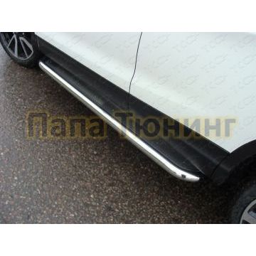 Пороги с площадкой нержавеющий лист 60 мм ТСС для Nissan Qashqai 2014-2019 Пороги с площадкой нержавеющий лист 60 мм ТСС для Nissan Qashqai 2014-2019