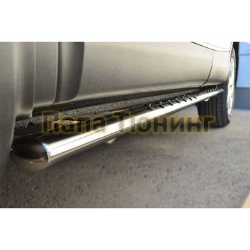 Пороги труба овальная с проступью 75х42 мм РусСталь для Nissan Qashqai 2014-2019