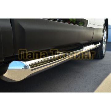 Пороги труба с накладками d76 вариант 1 РусСталь для Nissan Qashqai 2014-2019