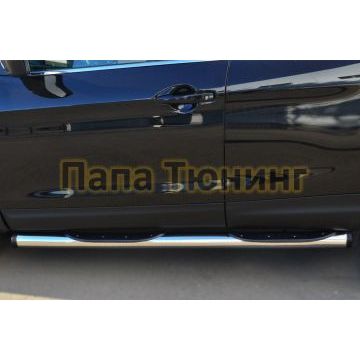 Пороги труба с накладками d76 вариант 2 РусСталь для Nissan Qashqai 2014-2019