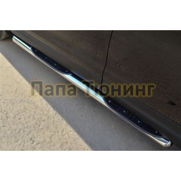 Пороги труба с накладками d76 вариант 3 РусСталь для Nissan Qashqai 2014-2019