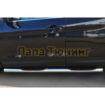 Пороги труба с накладками d76 вариант 3 РусСталь для Nissan Qashqai 2014-2019