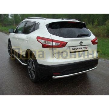 Защита заднего бампера центральная 60 мм ТСС для Nissan Qashqai 2015-2019 Защита заднего бампера центральная 60 мм ТСС для Nissan Qashqai 2015-2019