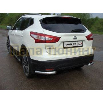 Защита задняя уголки 60 мм ТСС для Nissan Qashqai 2015-2019 Защита задняя уголки 60 мм ТСС для Nissan Qashqai 2015-2019