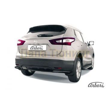 Защита задняя уголки чёрная сталь 57 мм Slitkoff для Nissan Qashqai 2014-2019 Защита задняя уголки чёрная сталь 57 мм Slitkoff для Nissan Qashqai 2014-2019