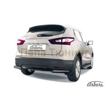 Защита задняя уголки чёрная сталь 76 мм Slitkoff для Nissan Qashqai 2014-2019 Защита задняя уголки чёрная сталь 76 мм Slitkoff для Nissan Qashqai 2014-2019