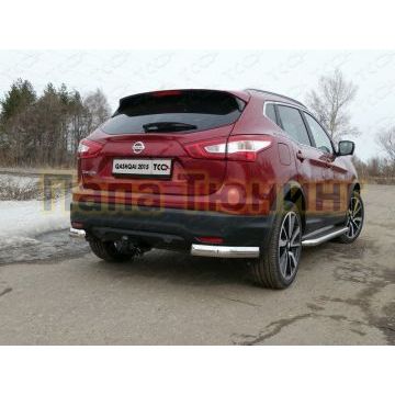 Защита задняя уголки овальные под фаркоп 75х42 мм ТСС для Nissan Qashqai (СПБ) 2015-2019 Защита задняя уголки овальные под фаркоп 75х42 мм ТСС для Nissan Qashqai (СПБ) 2015-2019