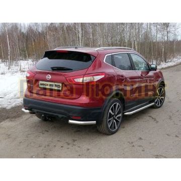 Защита задняя уголки под фаркоп 60 мм ТСС для Nissan Qashqai (СПБ) 2015-2019 Защита задняя уголки под фаркоп 60 мм ТСС для Nissan Qashqai (СПБ) 2015-2019