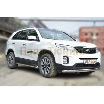 Пороги труба 60 мм ALFeco для Kia Sorento 2012-2020