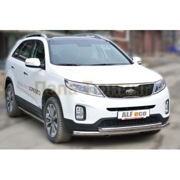 Пороги труба 60 мм ALFeco для Kia Sorento 2012-2020