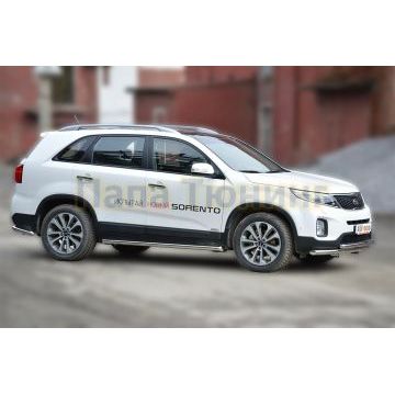 Пороги труба 60 мм ALFeco для Kia Sorento 2012-2020