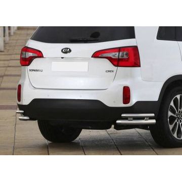 Защита задняя двойные уголки 57-42 мм Rival для Kia Sorento 2012-