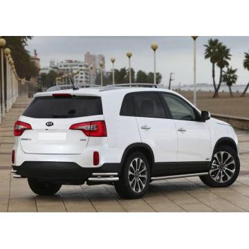 Защита задняя двойные уголки 57-42 мм Rival для Kia Sorento 2012-