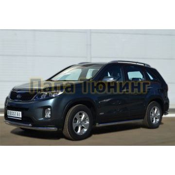 Пороги труба d57 вариант 1 РусСталь для Kia Sorento 2012-2020