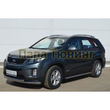Пороги труба d57 вариант 2 РусСталь для Kia Sorento 2012-2020