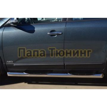 Пороги труба с накладками d76 вариант 1 РусСталь для Kia Sorento 2012-2020
