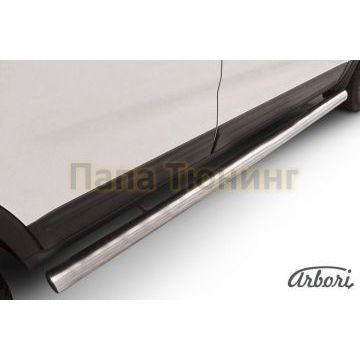 Защита штатных порогов труба 76 мм Slitkoff для Kia Sorento 2012-2020