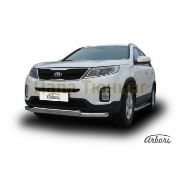 Защита передняя двойная 76-57 мм Slitkoff для Kia Sorento 2012-