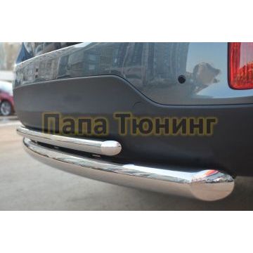 Защита заднего бампера двойная d76-d42 РусСталь для Kia Sorento 2012-