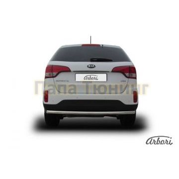Защита заднего бампера радиусная 57 мм Slitkoff для Kia Sorento 2012-
