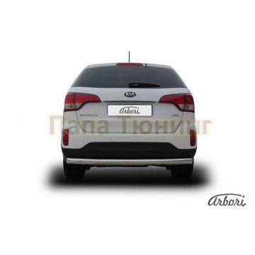 Защита заднего бампера радиусная 76 мм Slitkoff для Kia Sorento 2012-