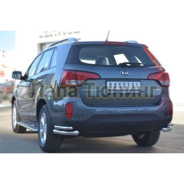 Защита задняя двойные уголки d57-d42 РусСталь для Kia Sorento 2012-