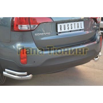 Защита задняя двойные уголки d57-d42 РусСталь для Kia Sorento 2012-