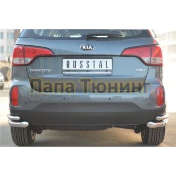 Защита задняя двойные уголки d57-d42 РусСталь для Kia Sorento 2012-