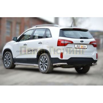 Защита задняя уголки 60 мм ALFeco для Kia Sorento 2012-