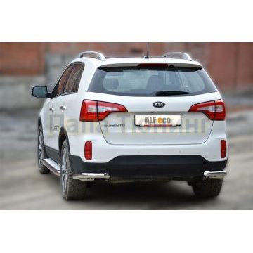 Защита задняя уголки 60 мм ALFeco для Kia Sorento 2012-