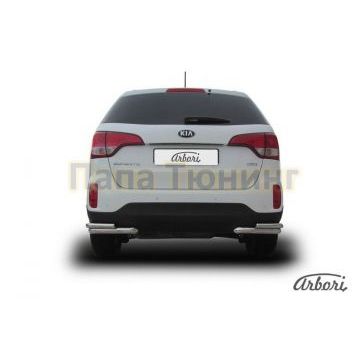 Защита задняя двойные уголки 57-42 мм Slitkoff для Kia Sorento 2012-