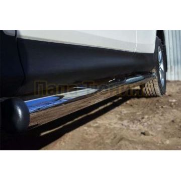 Пороги труба d76 вариант 2 РусСталь для Mitsubishi Outlander 2006-2009