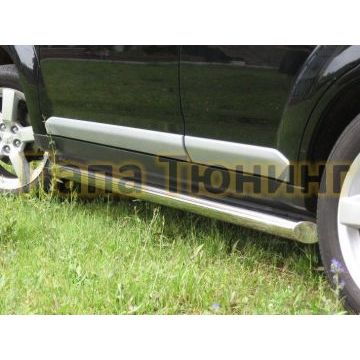Пороги труба d57 вариант 1 РусСталь для Mitsubishi Outlander 2006-2009